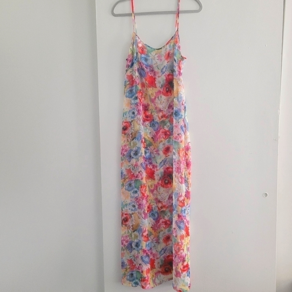 Shan floral tie back maxi slip size 4